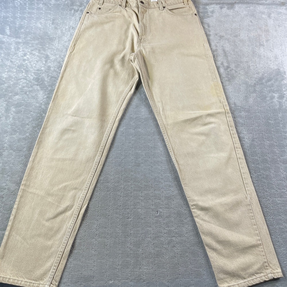 Vintage Levis 550 Jeans Relaxed Fit Tapered Mens 36x36 Beige Orange Tab 1995 USA